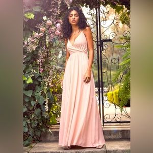 Lulu’s Everything’s All Bright Blush Pink Backless Maxi Dress - XS, NWT
